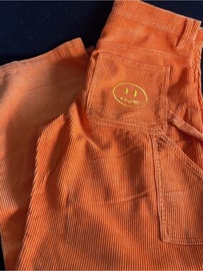 Orange Corduroy Drew House Pants with Smiley Patch